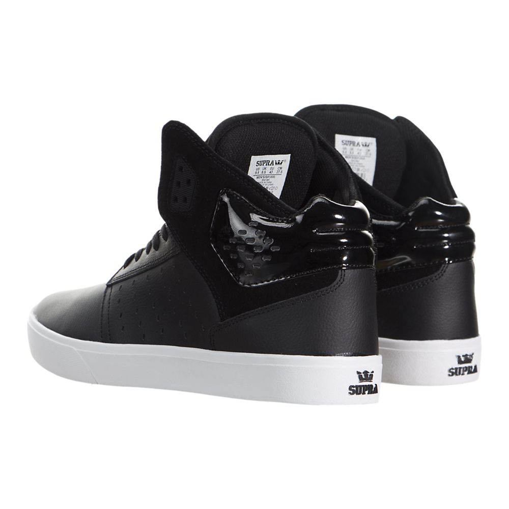 Chaussures de Skate Supra Atom Noir Black/White Homme | SJN-67235224